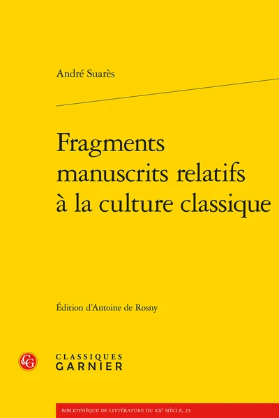 Fragments Manuscrits Relatifs à La Culture Classique 3 Fragments Manuscrits Relatifs à La Culture Classique