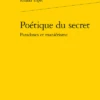 Poétique Du Secret Paradoxes Et Maniérisme 1 Poétique Du Secret Paradoxes Et Maniérisme -Librairies Boutique AttMS05b