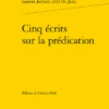 Cinq écrits Sur La Prédication -Librairies Boutique CthMS01b