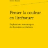 Penser La Couleur En Littérature. Explorations Romanesques Des Lumières Au Réalisme -Librairies Boutique ErpMS01b