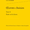 Œuvres Choisies. Tome II. Écrits Sur Le Divorce 1 Œuvres Choisies. Tome II. Écrits Sur Le Divorce -Librairies Boutique LblMS02b