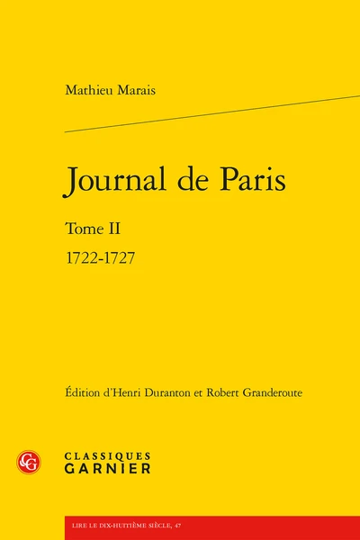 Journal De Paris. Tome II. 1722-1727 3 Journal De Paris. Tome II. 1722-1727