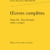 Œuvres Complètes. Tome III. Paul Dermée : Textes Critiques -Librairies Boutique PdcMS03b