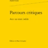 Parcours Critiques. Avec Un Texte Inédit 1 Parcours Critiques. Avec Un Texte Inédit -Librairies Boutique PseMS01b