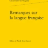 Remarques Sur La Langue Françoise 1 Remarques Sur La Langue Françoise -Librairies Boutique WabMS04b