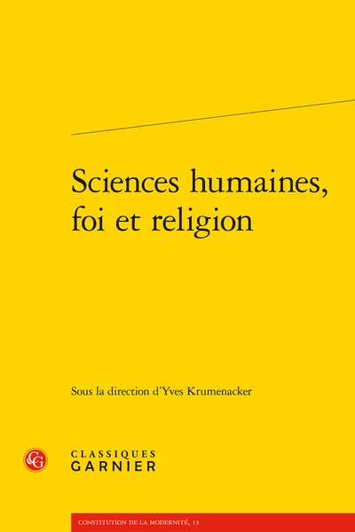 Sciences Humaines, Foi Et Religion 3 Sciences Humaines, Foi Et Religion